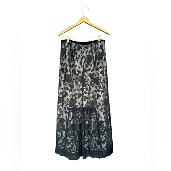 Talbots Womens Floral Nylon Lace Embroidered Full Skirt Size 8 Whimsygoth Fairy - Picture 4 of 9